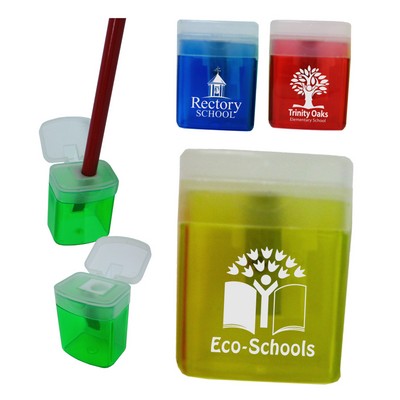 Union Printed - Boxed Shaped Pencil Sharpener with Lid - 1-Color Print