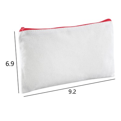 Multipurpose Canvas Color Zippered Pouch