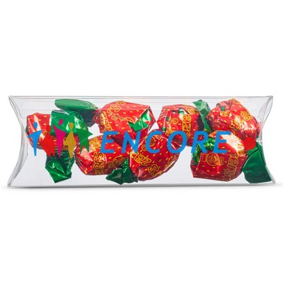 5" Pillow Box of Invidually Wrapped Strawberry Filled Hard Candy