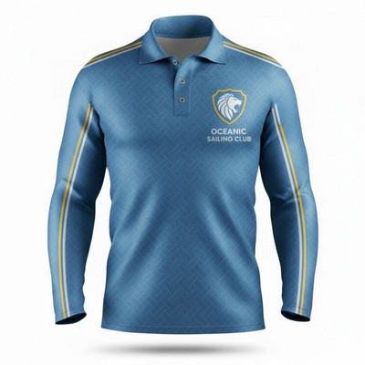 Unisex Silk-Feel Interlock Sublimated Long Sleeve Polo 180GSM