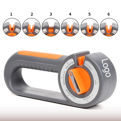 Knife Sharpener,6 Slot Knob Kitchen Knife Sharpener Equipped with Diamond