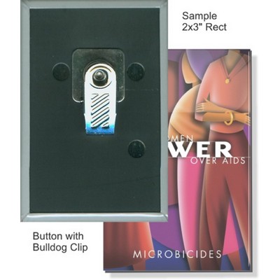 Custom Buttons - 2''x 3'' Rectangle Button, Bulldog Clip