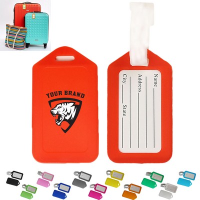 Plastic Luggage Tags With Attached Loop Strap