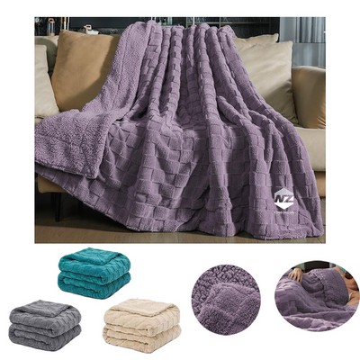 Super Soft Cozy Throw Blanket Fluffy Sherpa Fleece Reversible Thick Warm Fuzzy Blanket