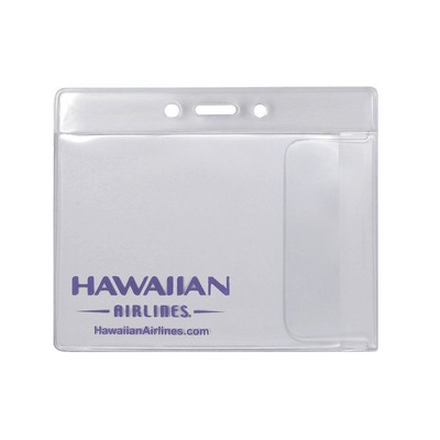 Holder - Clear Vinyl-Horz-Flap: OUTER- 4.20" X 3.52 INSERT- 3.90" X 2.62"