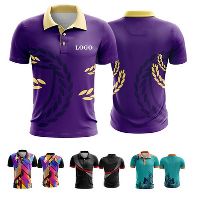 75D Pique Unisex Full Color Sublimation Polo Shirt