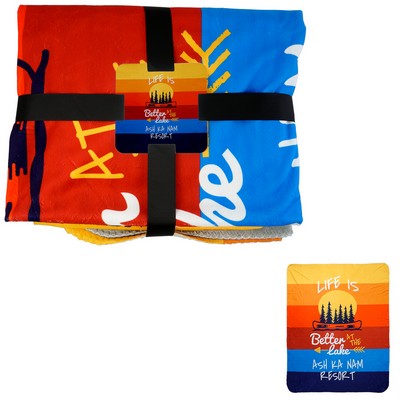 Gift Wrapped Full Color Velvet Recycled Plush Blanket