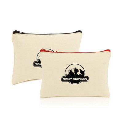 9" X 6" Cotton Canvas Zipper Pouch