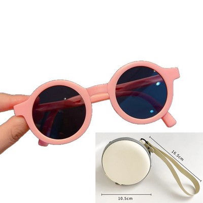Cute Round Foldable UV Protection Sunglasses For Kids