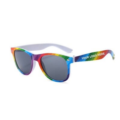 Diagonal Rainbow Stripe Sunglasses