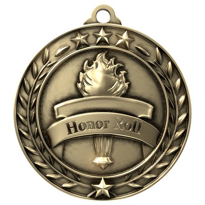Antique Honor Roll Wreath Award Medallion (2-3/4")