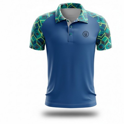 Unisex Flashed V Sublimated Short Sleeve Polo Shirt 150GSM