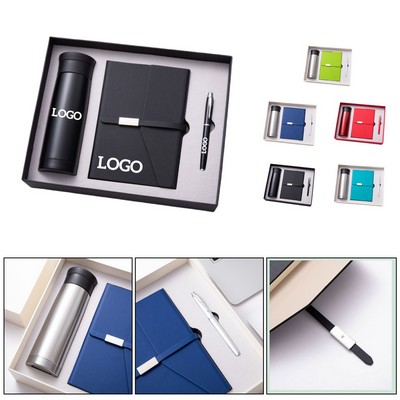 Premium Corporate Gift Set - Stainless Steel Tumbler, Notebook & Pen