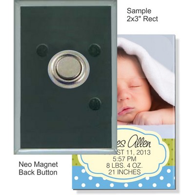 Custom Buttons - 2''x3'' Rectangle Button w/Neo Magnet