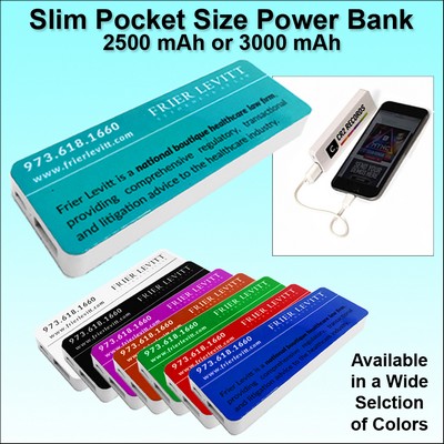 Pocket Size Power Bank 2500 mAh - Light Blue