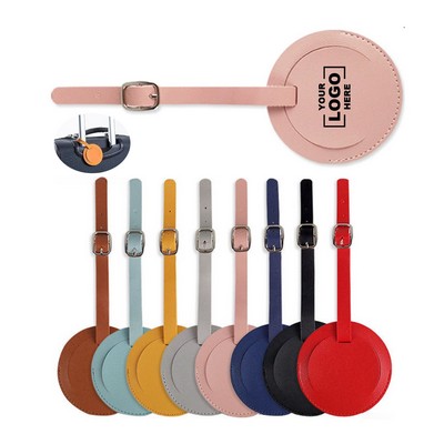 Round Thickened PU Luggage Tag