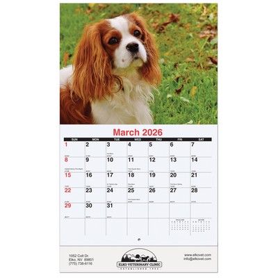 Furever Friends Monthly Wall Calendar w/Staple Binding (10 5/8"x 18 ¼")