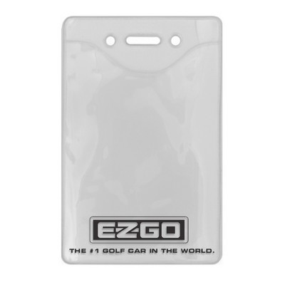 Holder-Vinyl-Vertical-CR80 Size-Slot & Chain Holes: OUTER- 2.60" X 4.07" INSERT- 2.32" X 3.37"