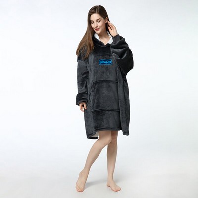 Lazy Pullover Fleece Hoodie Blanket