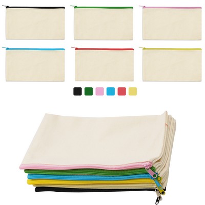 Cotton Canvas Zipper Pouch