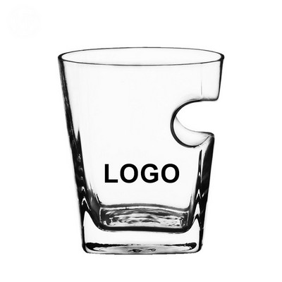 Whiskey Glass w/Cigar Holder