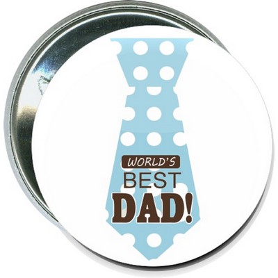 Fathers Day - Worlds Best Dad Tie - 2 1/4'' Round Button