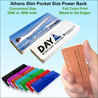 Athens Pocket Size Power Bank 3000 mAh Full Color Print