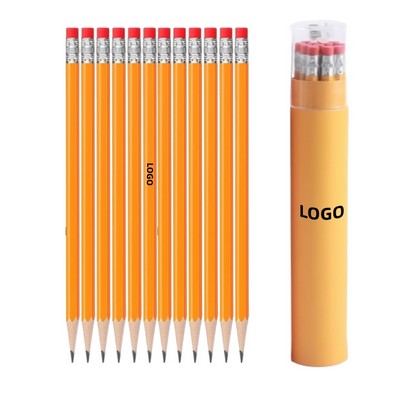 12-Count Wooden Pencil Set with Eraser for Kids Writing and School Rewards