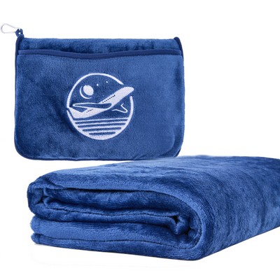 Plush Flannel Travel Blanket & Pillow Combo