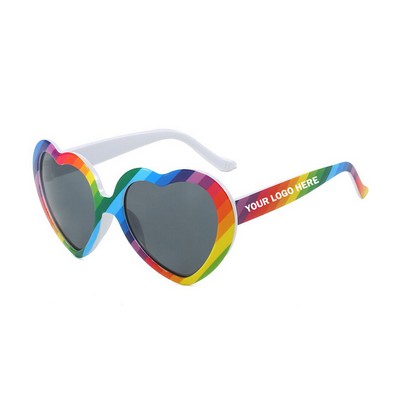 Rainbow Frame Heart-Shaped Sunglasses