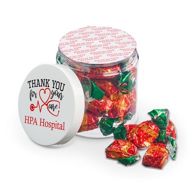 8 oz Jar of Individually Wrapped Strawberry Filled Hard Candy