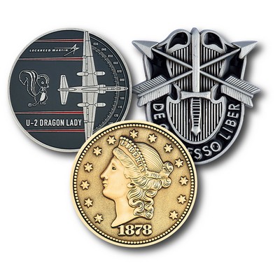2 1/4" (2.25") Custom Challenge Coin Double Sided Cast Zinc Alloy