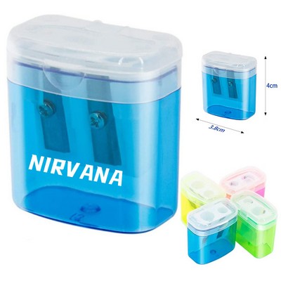 Double Hole Pencil Sharpener with 2 Holes