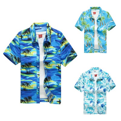 135gsm Poly Blend Sublimated Hawaiian Camp Shirt