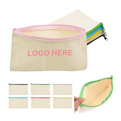 Cotton Canvas Zip Pouch