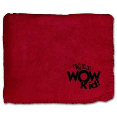 50"X60" Whipstitch Fleece Blanket - Maroon