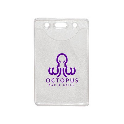 2.60" W x 4.06" H - Vertical Clear Vinyl Badge Holder (1 Color Imprint)