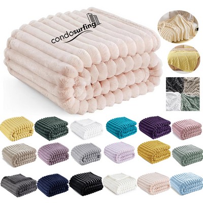 Super Soft Cozy Fog Fleece Blanket for Couch