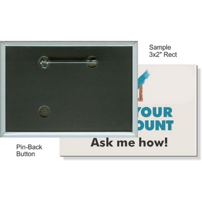 Custom Buttons - 3''x2'' Rectangle Button, Pin-Back