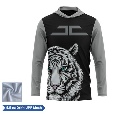 Sublimation UPF Mesh Long Sleeve Hooded T-Shirt - Men,