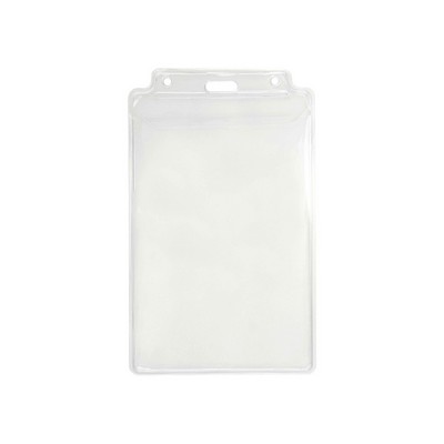 Vertical Top-Load Credential Badge Holder w/ Slot & Chain Holes