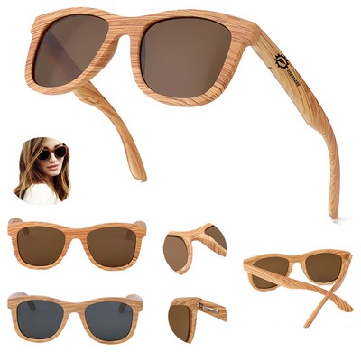 Faux Wood Frame Sunglasses
