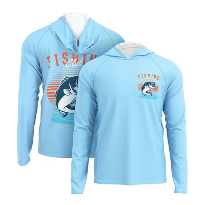 Men's 180 GSM UPF 50+ Sun Protection Fishing Hoodie T-Shirt