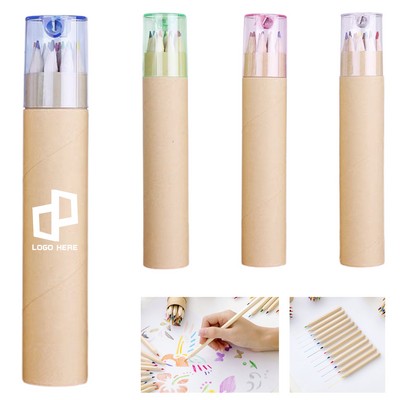 High Bucket Colored Pencil With Pencil Sharpener
