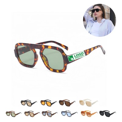 Flat Top Designer Stylish Frame Square Aviator Sunglasses