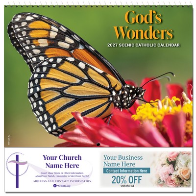 God's Wonders - 2027 Scenic Catholic Wall Calendar - Spiral Bound (English)