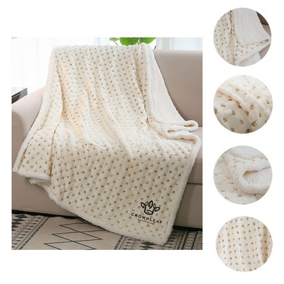 100% Polyester Jacquard Sherpa Star Sequins Blanket