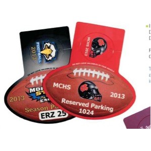 Football Shape CombiPass w/Pop Out Key Card - Laminated (5.56" X 5.625")