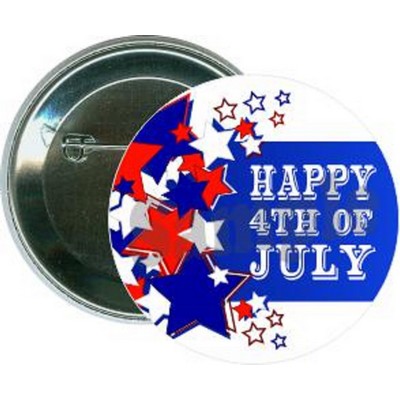 Independence Day - Happy 4th of July, Stars - 2 1/4" Round Button