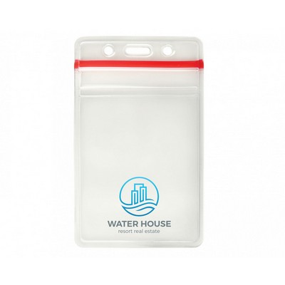 3.00" W x 4.95" H - Vertical Resealable Badge Holder (1 Color Imprint)